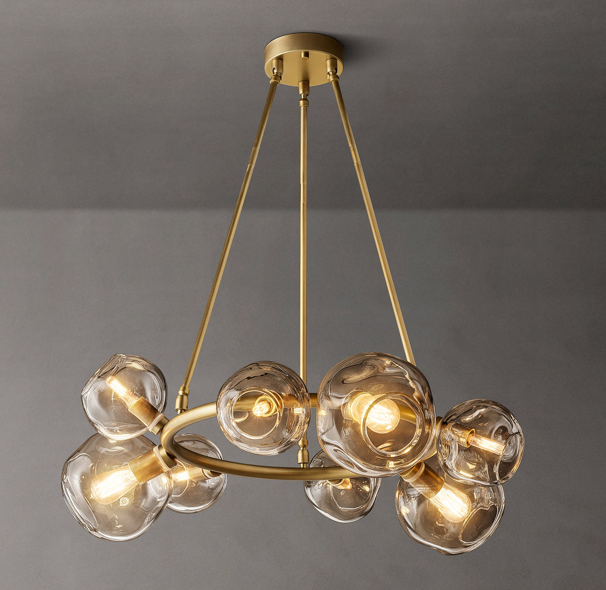 Heritage Bubble Smoke Glass Round Chandelier — view 2