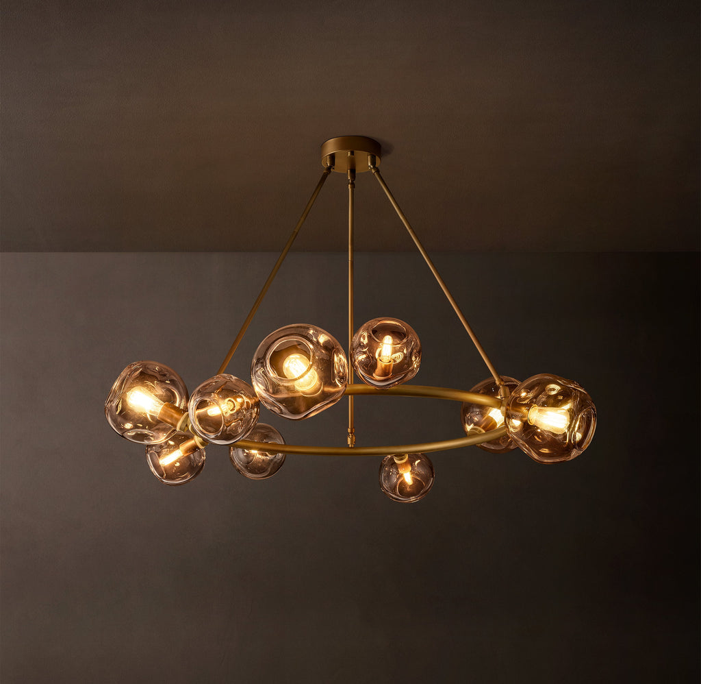 Heritage Bubble Smoke Glass Round Chandelier — view 1