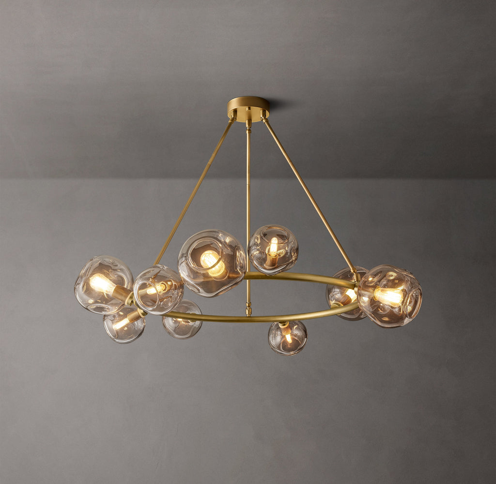 Heritage Bubble Smoke Glass Round Chandelier — view 2