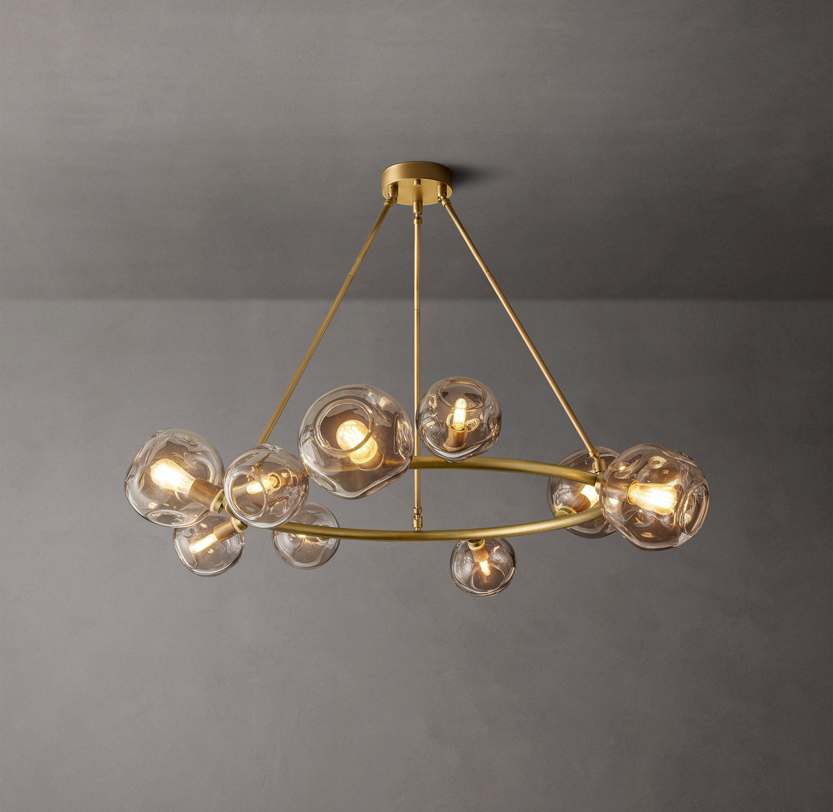 Heritage Bubble Smoke Glass Round Chandelier — view 2