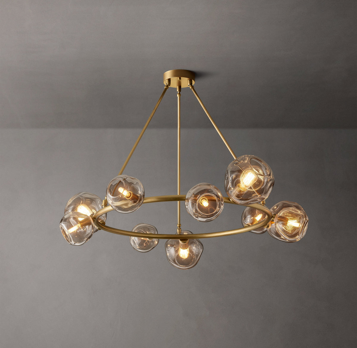 Heritage Bubble Smoke Glass Round Chandelier — view 3