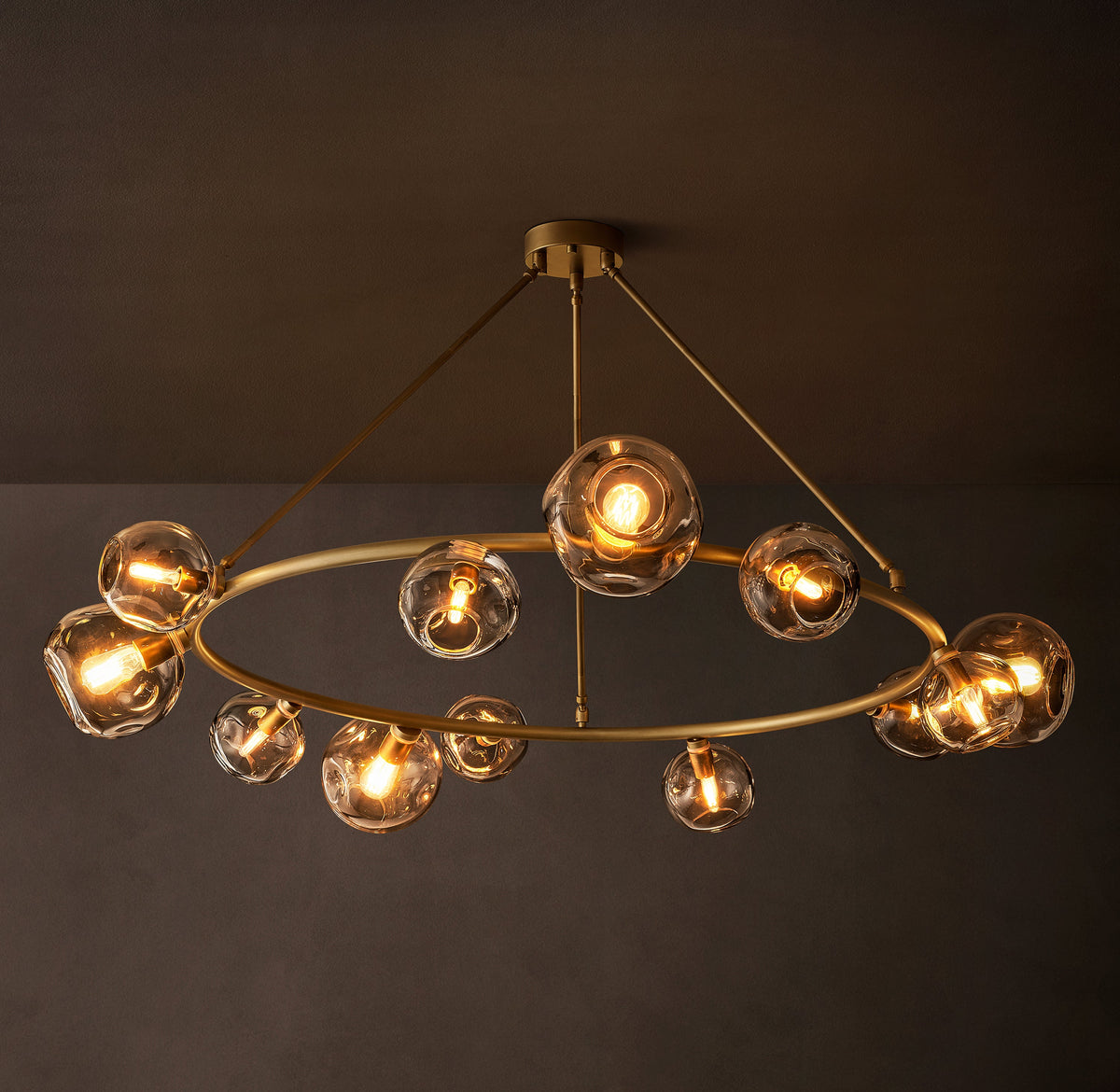 Heritage Bubble Smoke Glass Round Chandelier — view 1