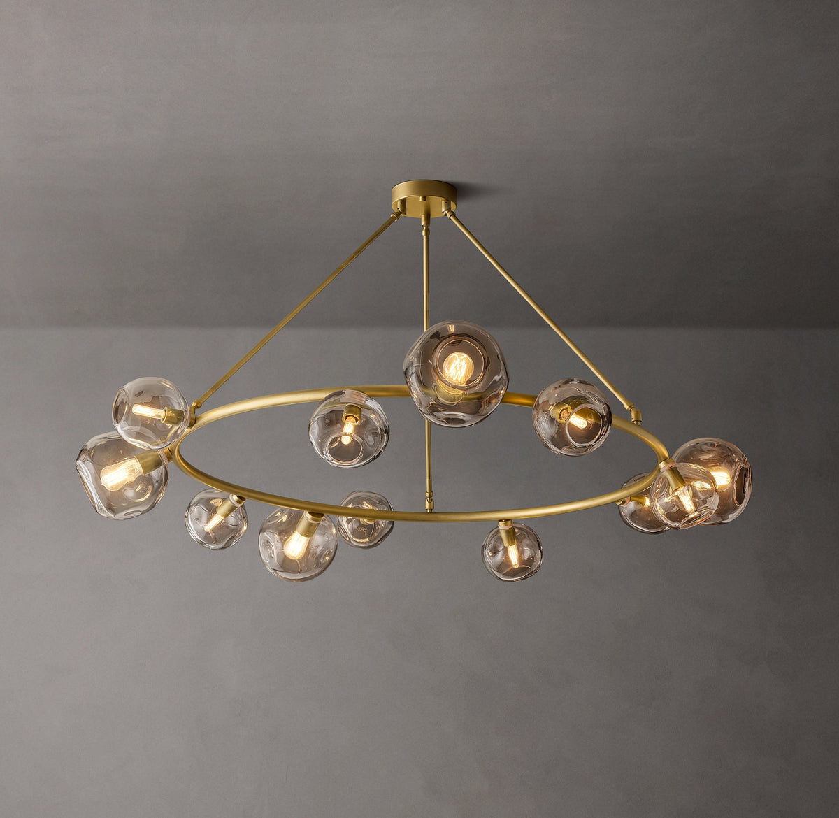 Heritage Bubble Smoke Glass Round Chandelier — view 2