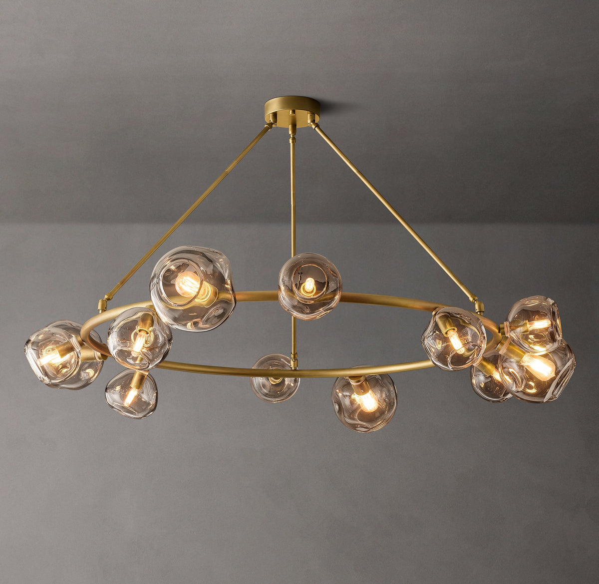 Heritage Bubble Smoke Glass Round Chandelier — view 3