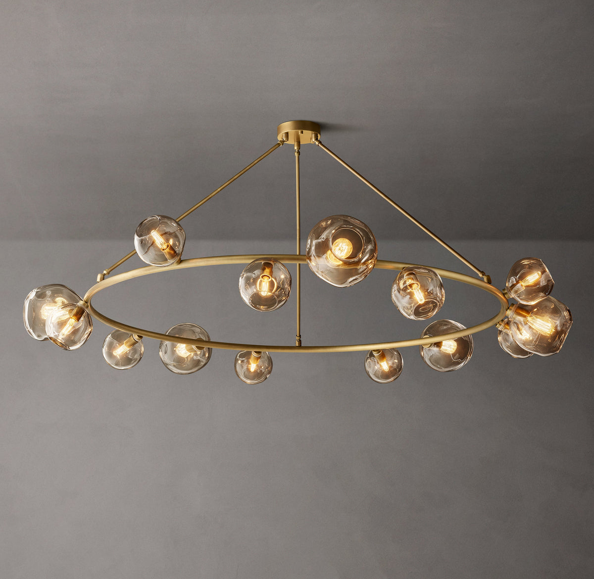 Heritage Bubble Smoke Glass Round Chandelier — view 2