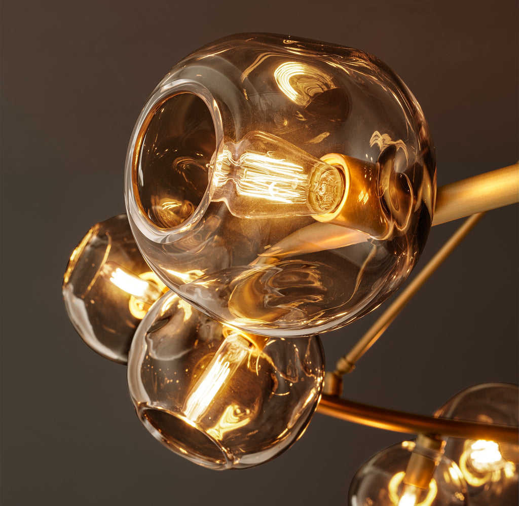 Heritage Bubble Smoke Glass Round Chandelier — view 4