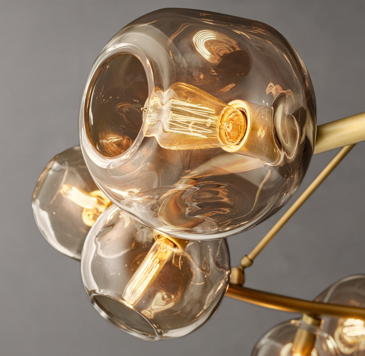 Heritage Bubble Smoke Glass Round Chandelier — view 5