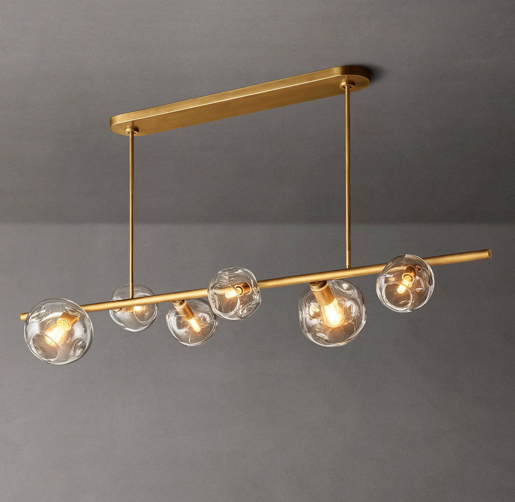 Heritage Bubble Smoke Glass Linear Chandelier – 60" — view 3