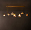 Heritage Bubble Smoke Glass Linear Chandelier – 78" — view 1