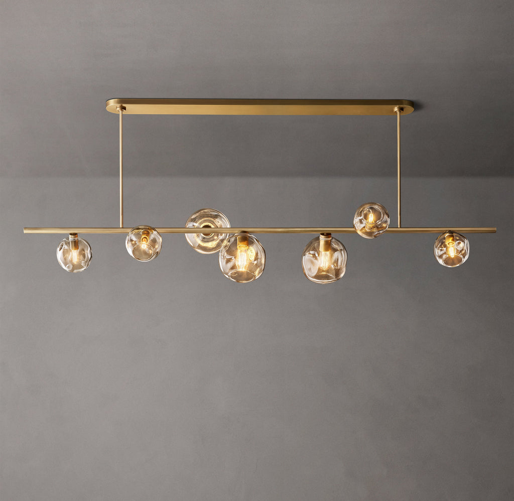 Heritage Bubble Smoke Glass Linear Chandelier – 78" — view 2