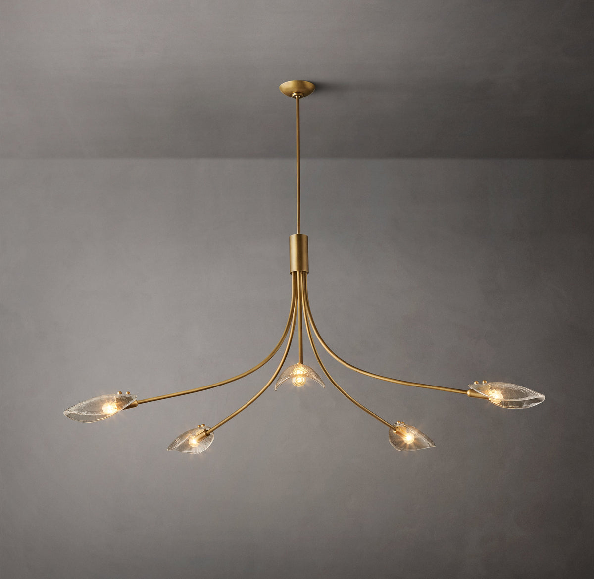 Heritage Shell Clear Glass Round Chandelier – 60" — view 2