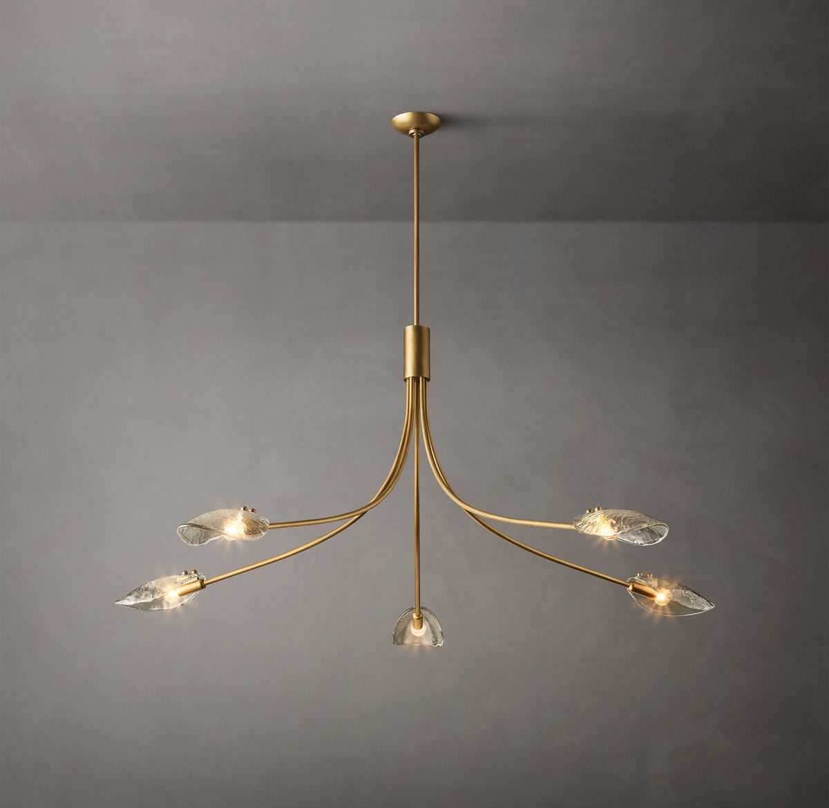 Heritage Shell Clear Glass Round Chandelier – 60" — view 3