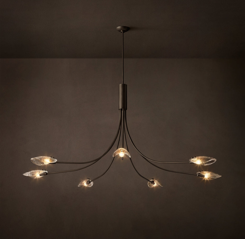 Heritage Shell Clear Glass Round Chandelier – 72" — view 1