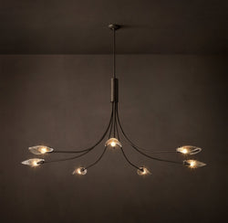 Heritage Shell Clear Glass Round Chandelier – 72"