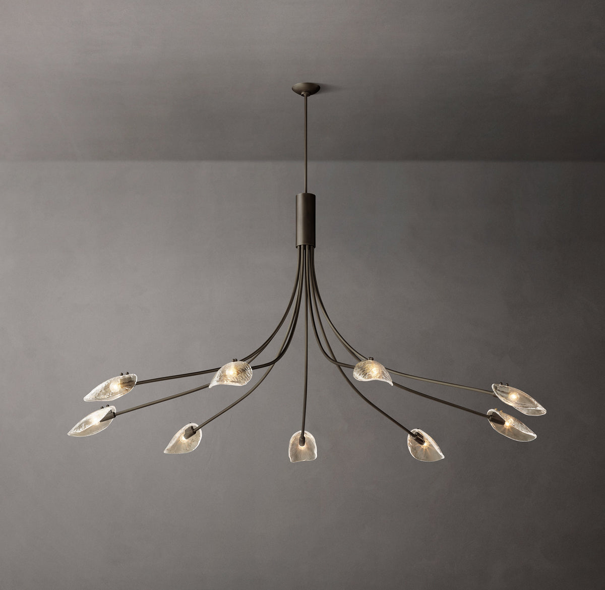 Heritage Shell Clear Glass Round Chandelier – 72" — view 3