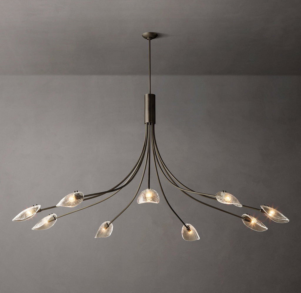 Heritage Shell Clear Glass Round Chandelier – 84" — view 2