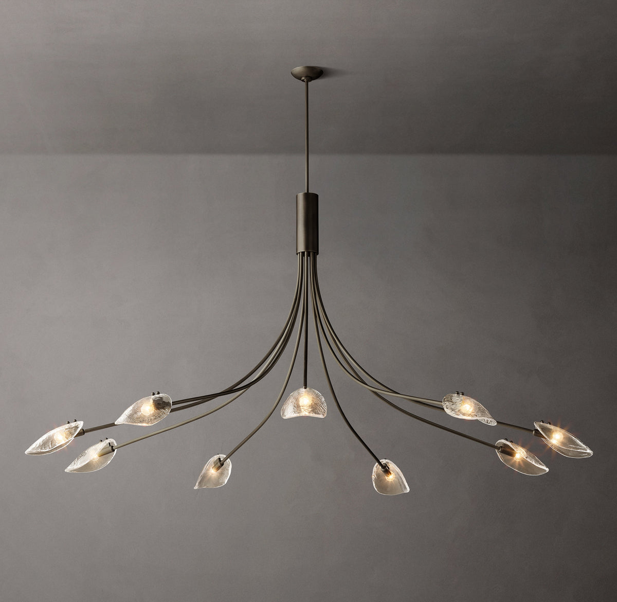 Heritage Shell Clear Glass Round Chandelier – 84" — view 2