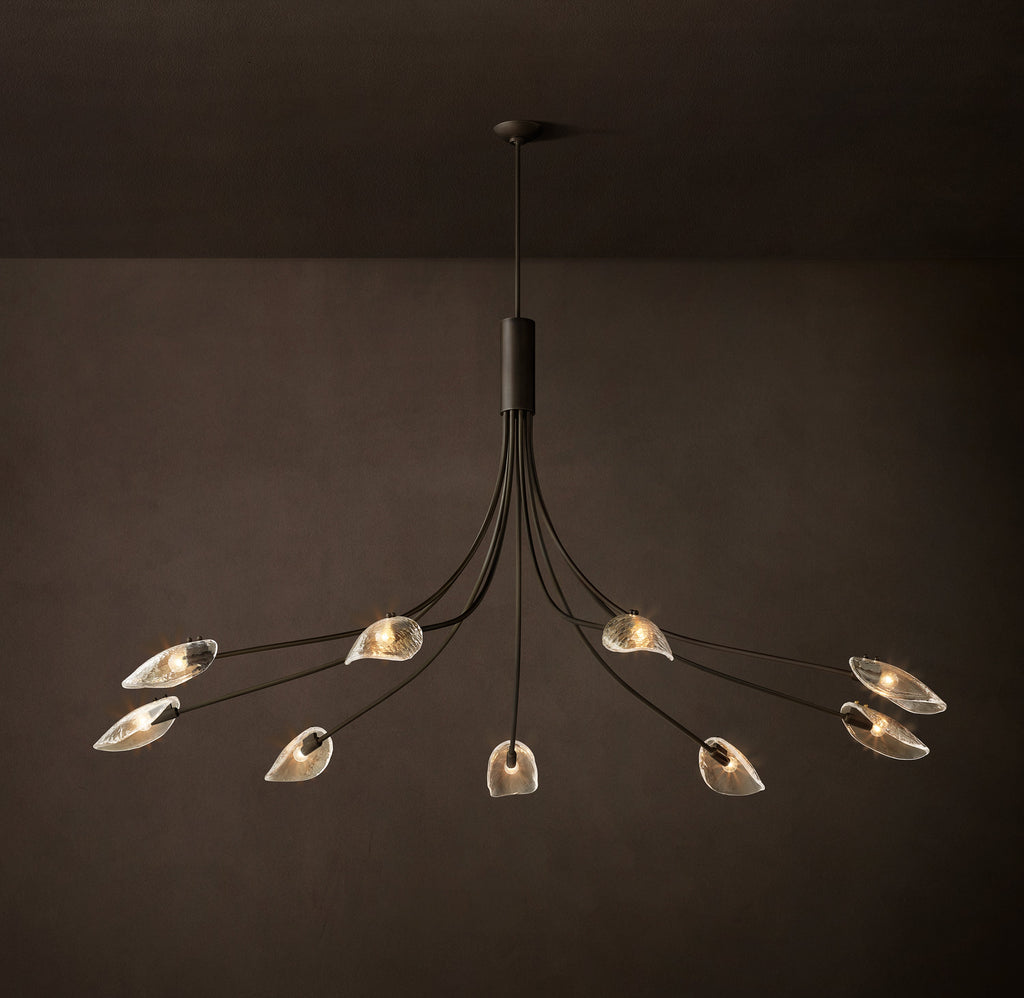 Heritage Shell Clear Glass Round Chandelier – 84" — view 3