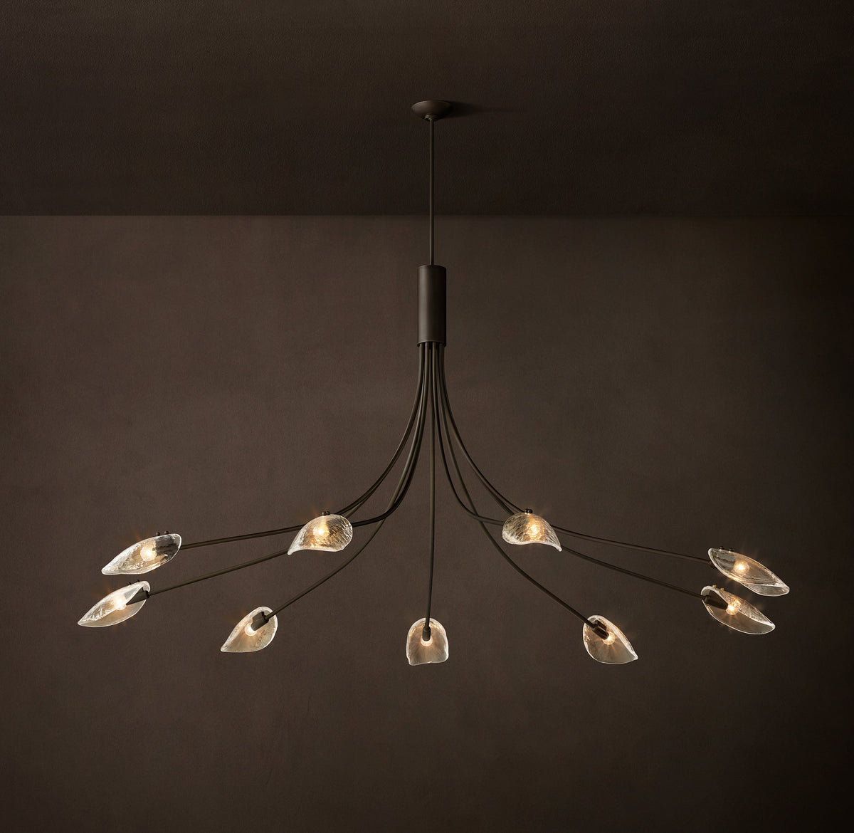 Heritage Shell Clear Glass Round Chandelier – 84" — view 3