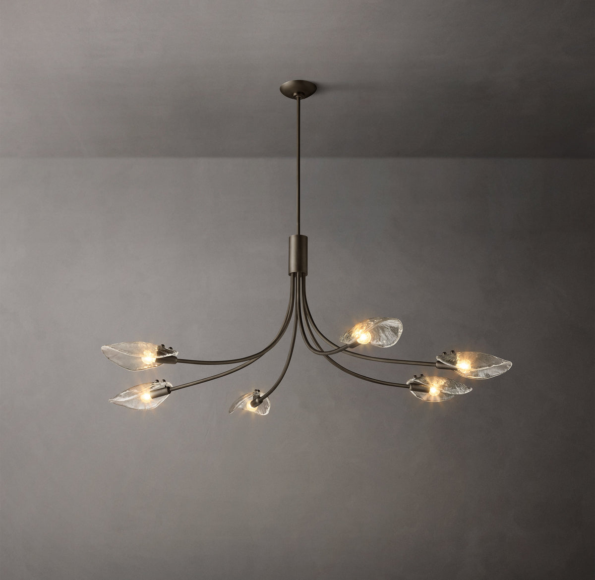 Heritage Shell Clear Glass Linear Chandelier – 54" — view 3