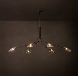 Heritage Shell Clear Glass Linear Chandelier – 72"