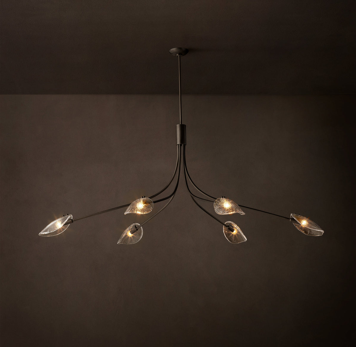 Heritage Shell Clear Glass Linear Chandelier – 72" — view 1