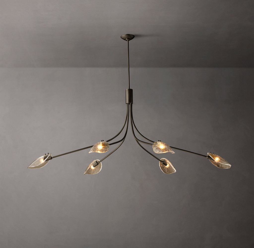 Heritage Shell Clear Glass Linear Chandelier – 72" — view 2
