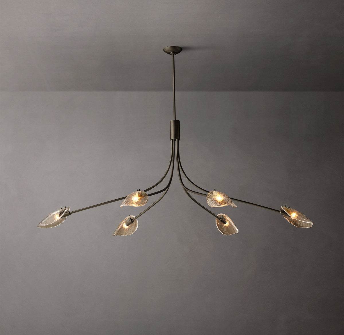 Heritage Shell Clear Glass Linear Chandelier – 72" — view 2