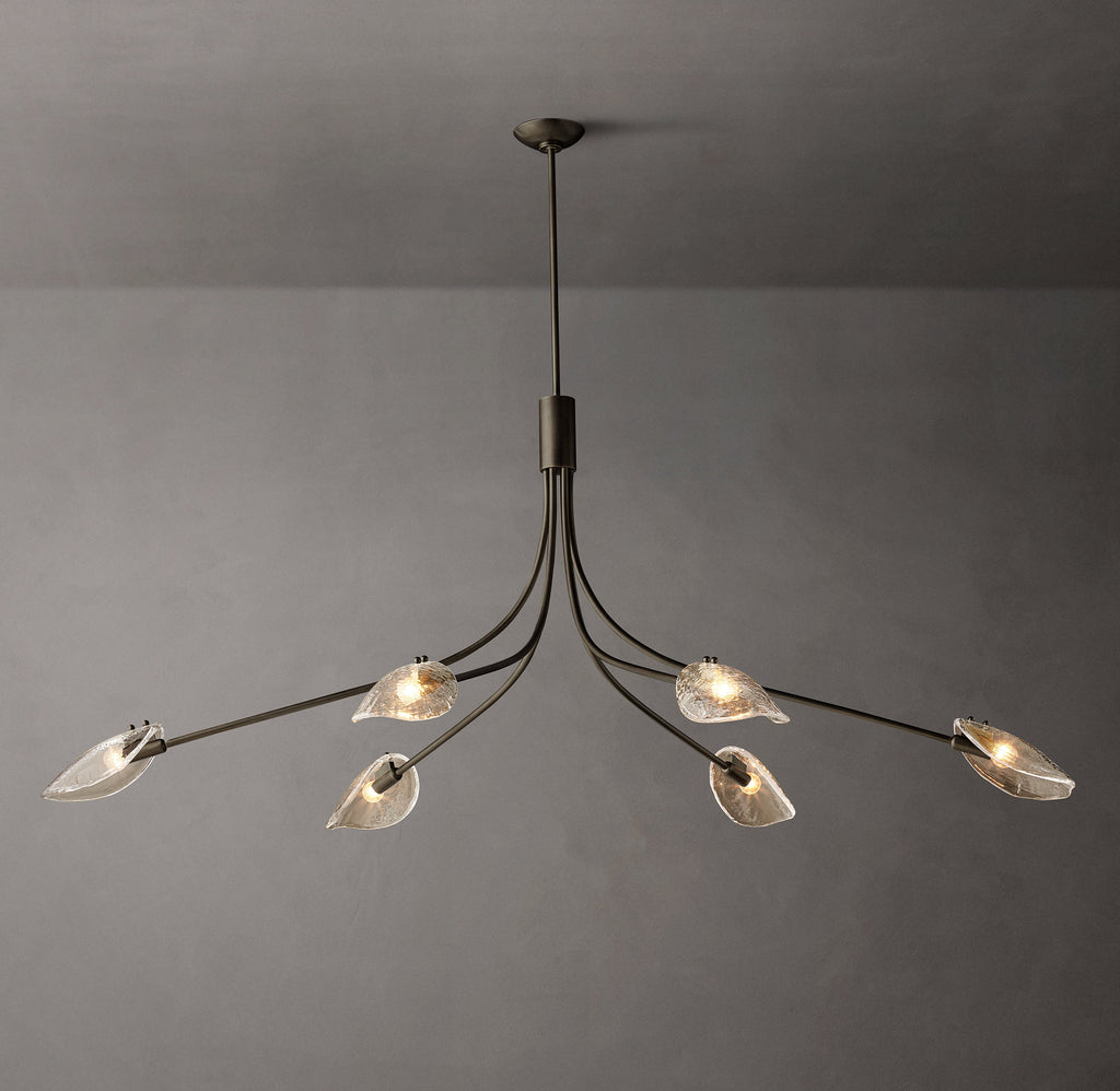 Heritage Shell Clear Glass Linear Chandelier – 72" — view 4
