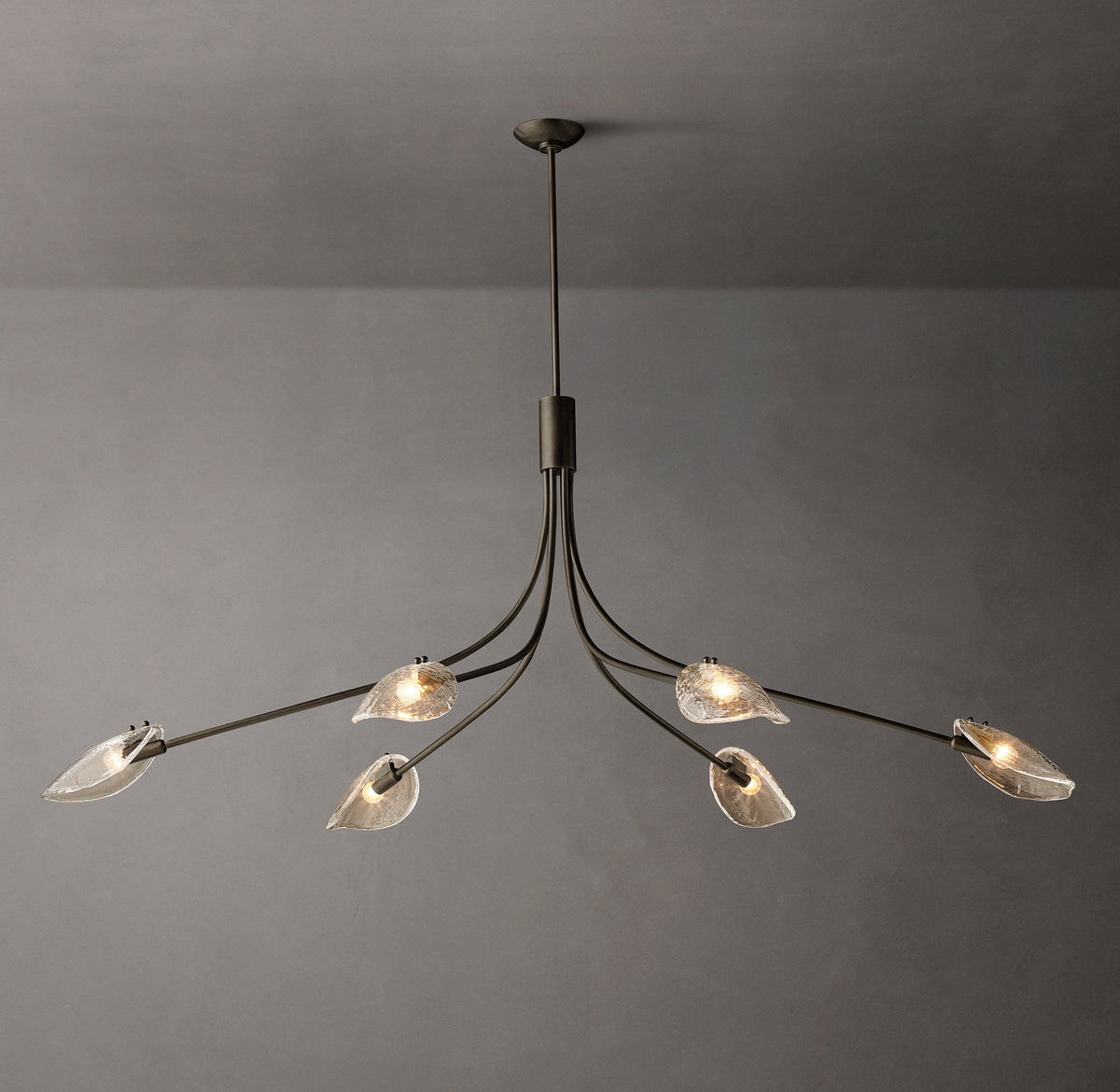 Heritage Shell Clear Glass Linear Chandelier – 72" — view 4