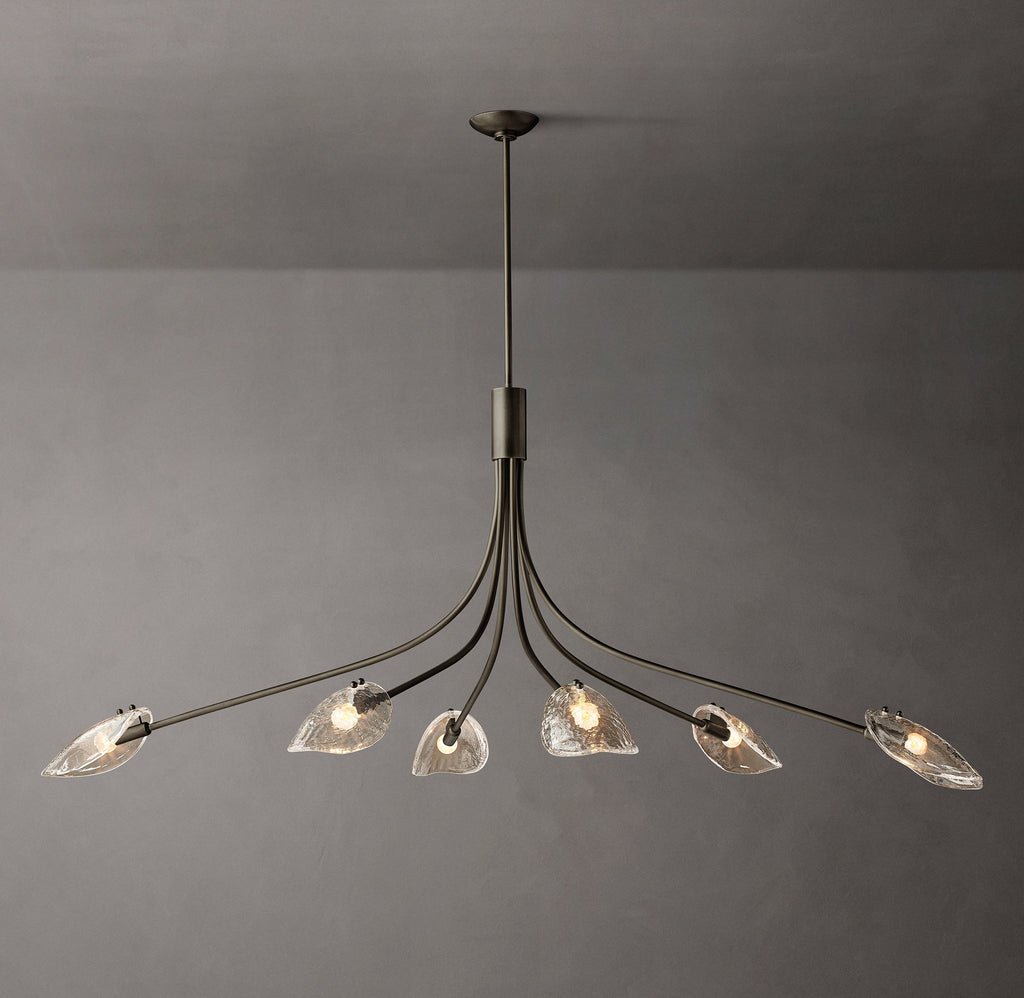Heritage Shell Clear Glass Linear Chandelier – 72" — view 5