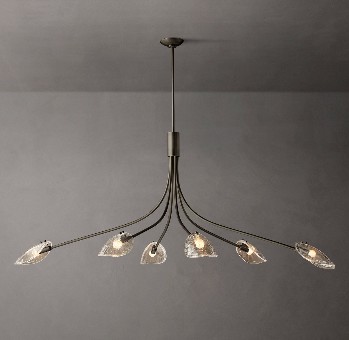 Heritage Shell Clear Glass Linear Chandelier – 72" — view 5