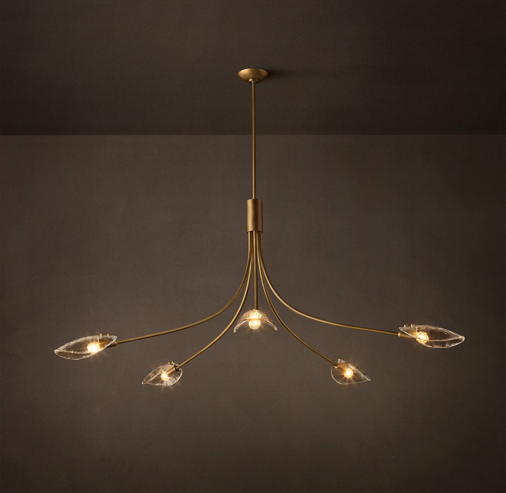 Heritage Shell Smoke Glass Round Chandelier – 60" — view 1