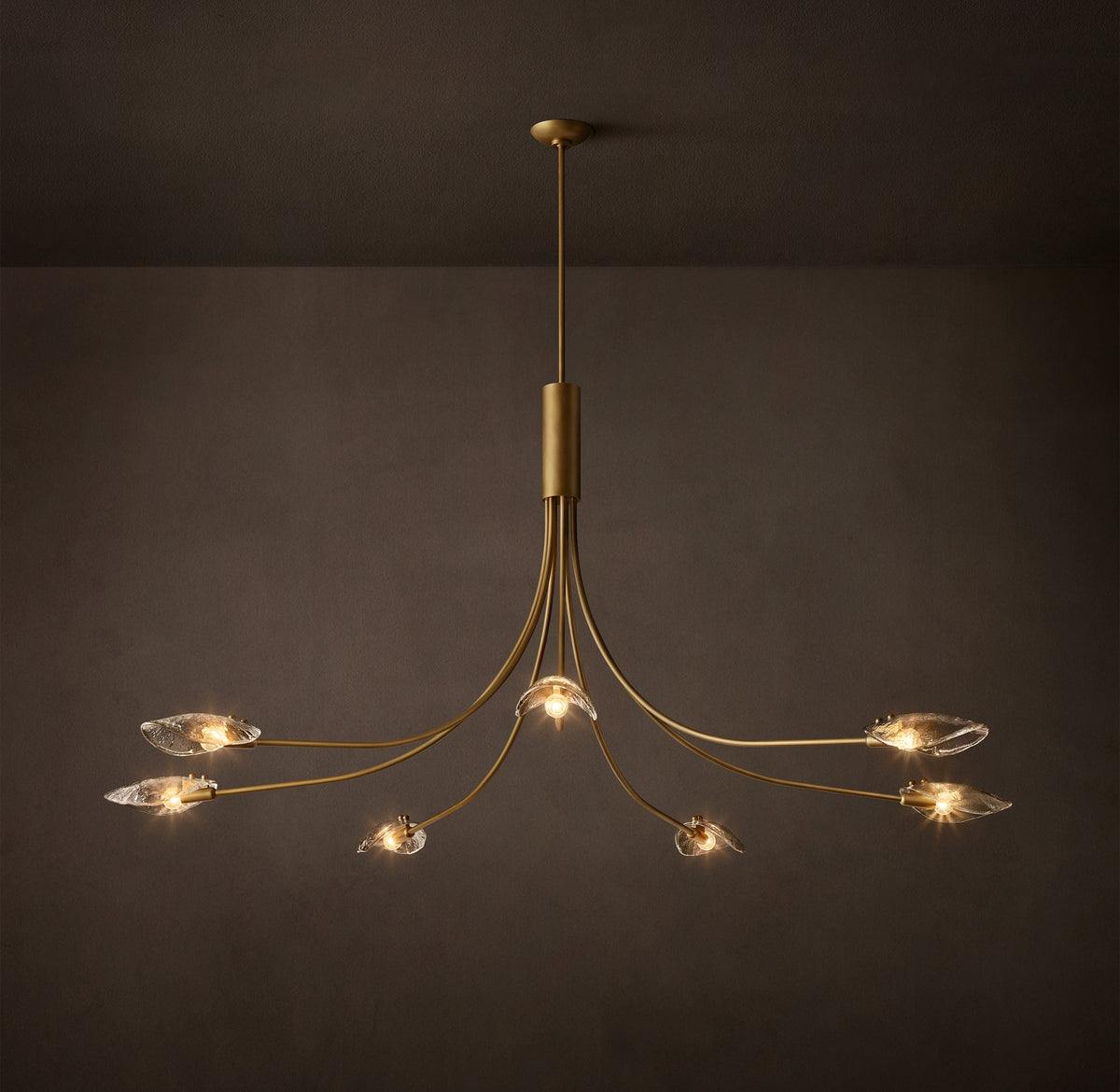 Heritage Shell Smoke Glass Round Chandelier – 72" — view 1