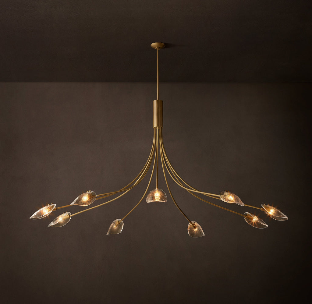 Heritage Shell Smoke Glass Round Chandelier – 84" — view 1