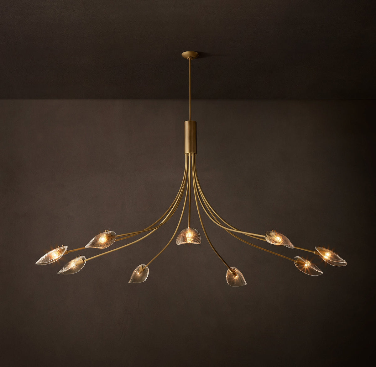 Heritage Shell Smoke Glass Round Chandelier – 84" — view 1