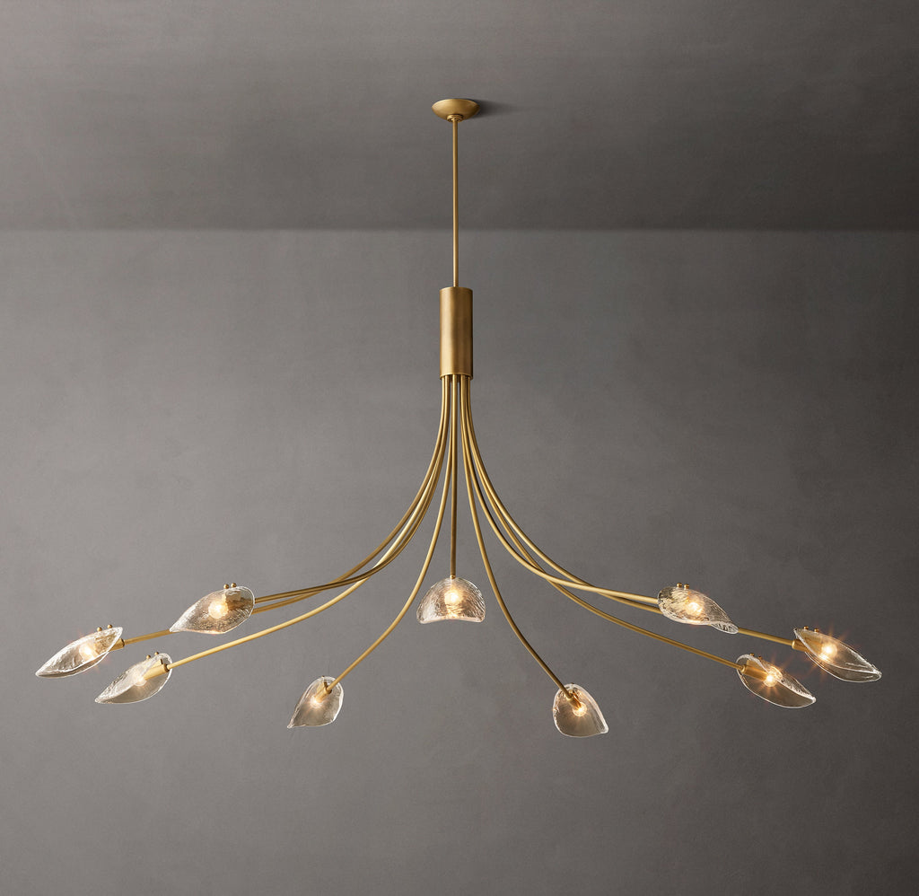 Heritage Shell Smoke Glass Round Chandelier – 84" — view 2