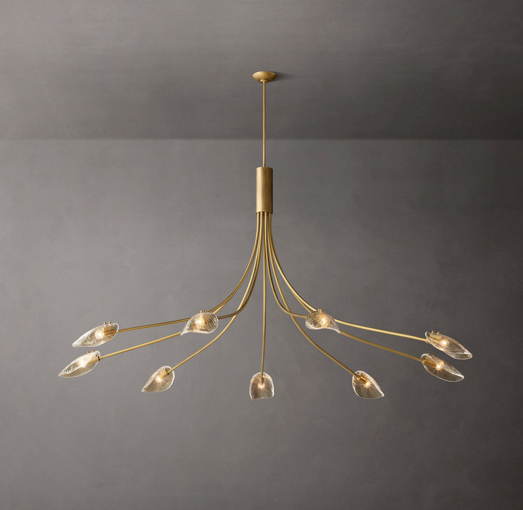 Heritage Shell Smoke Glass Round Chandelier – 84" — view 3