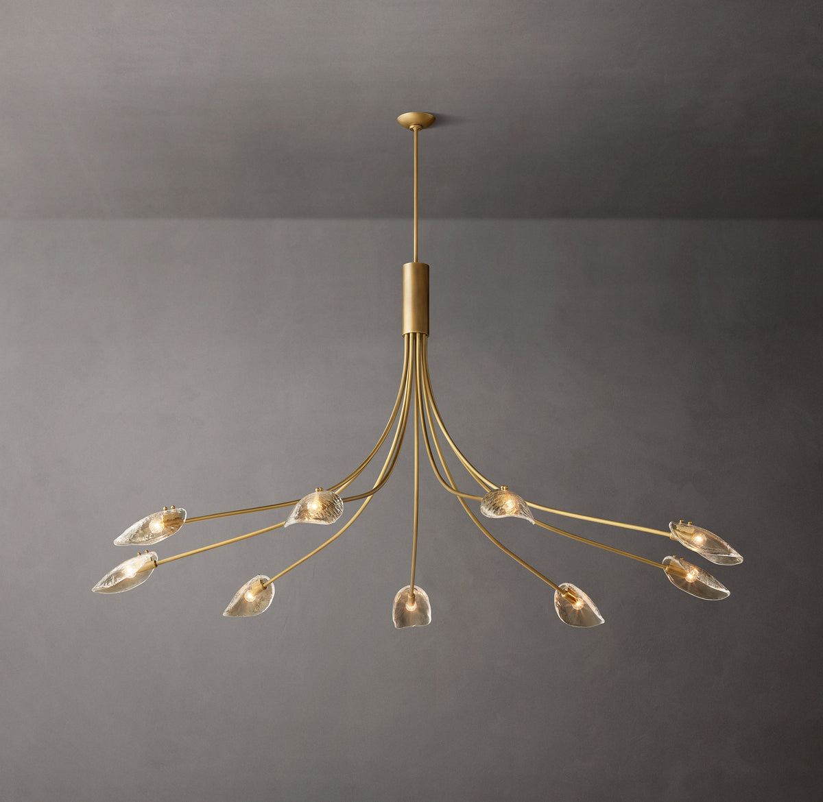 Heritage Shell Smoke Glass Round Chandelier – 84" — view 3