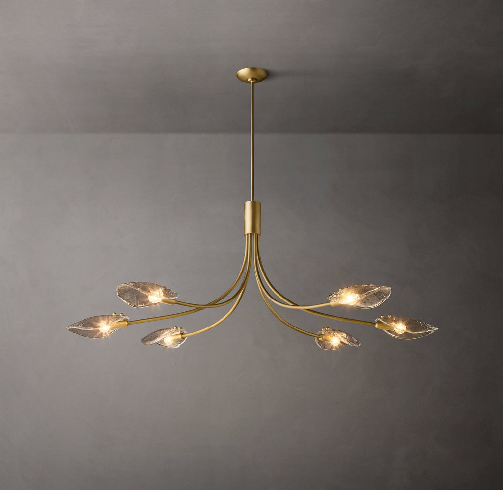 Heritage Shell Smoke Glass Linear Chandelier – 54" — view 2