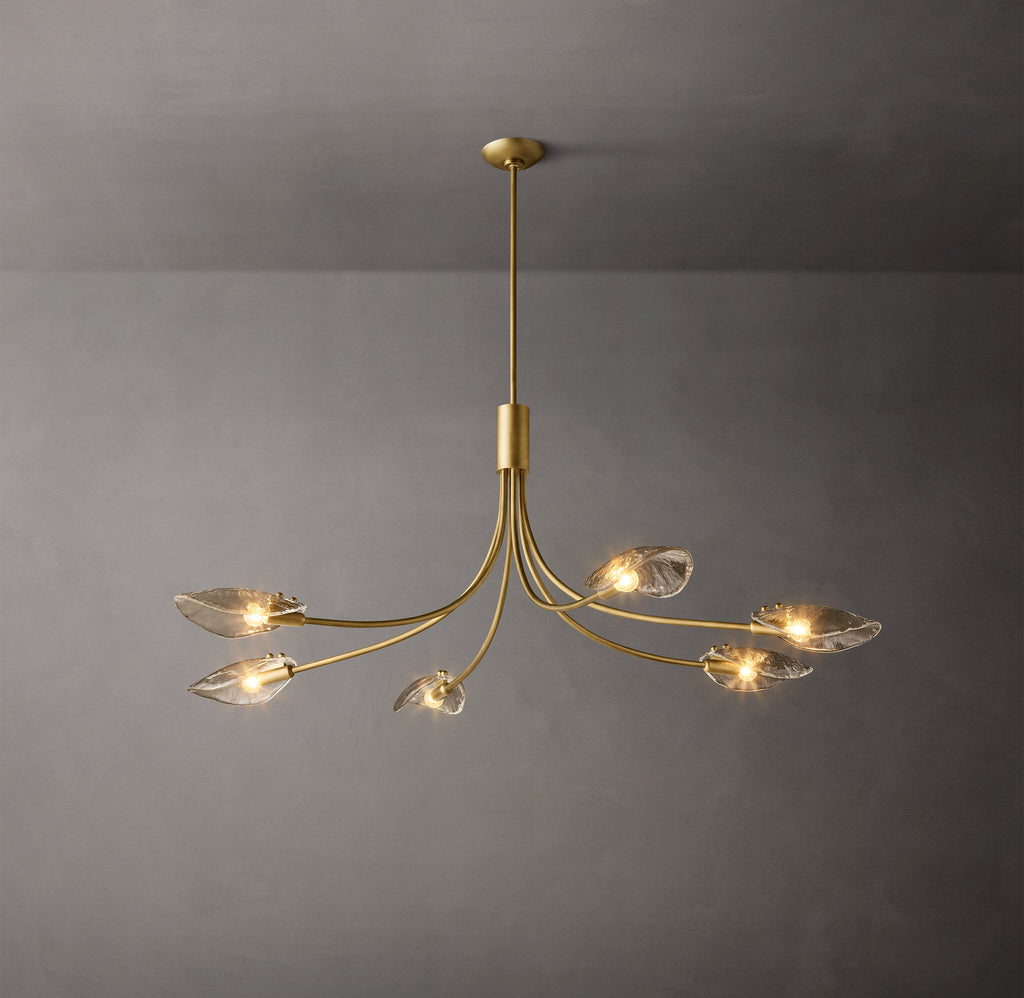 Heritage Shell Smoke Glass Linear Chandelier – 54" — view 3