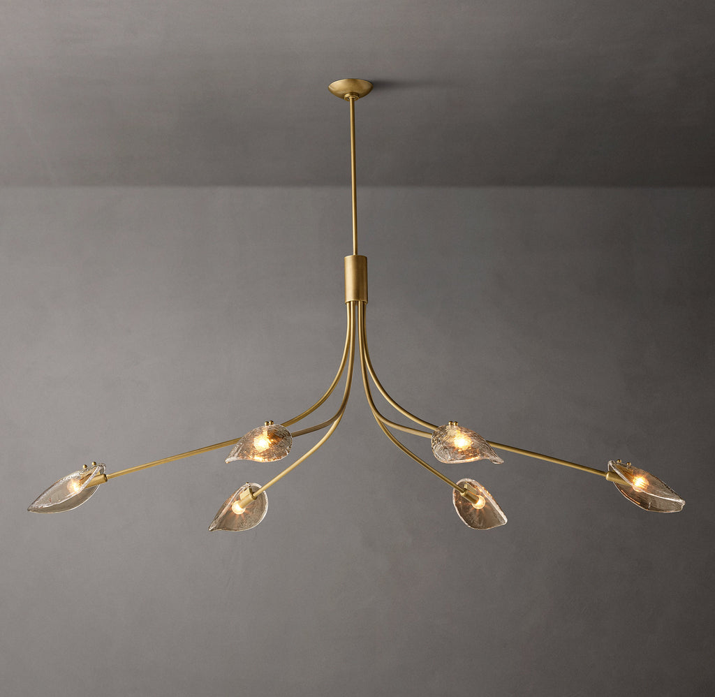 Heritage Shell Smoke Glass Linear Chandelier – 72" — view 2