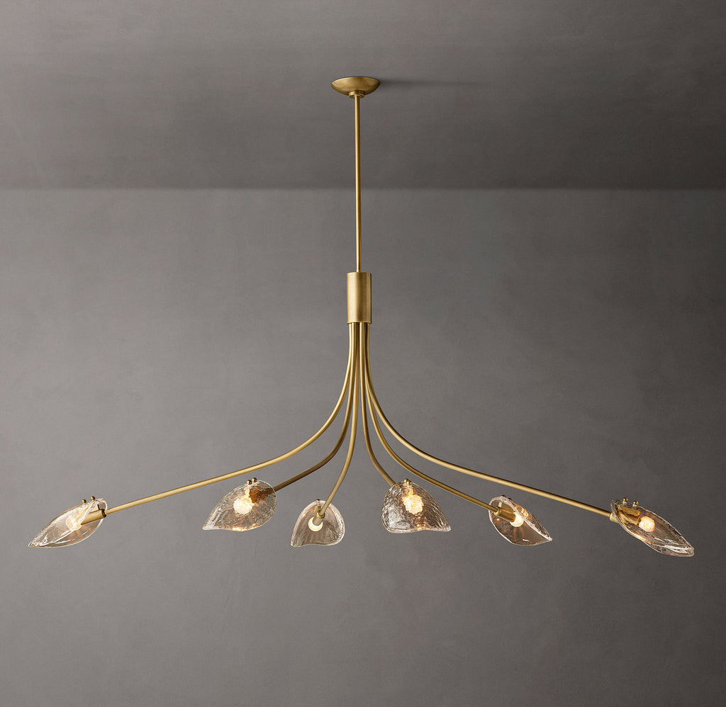 Heritage Shell Smoke Glass Linear Chandelier – 72" — view 3