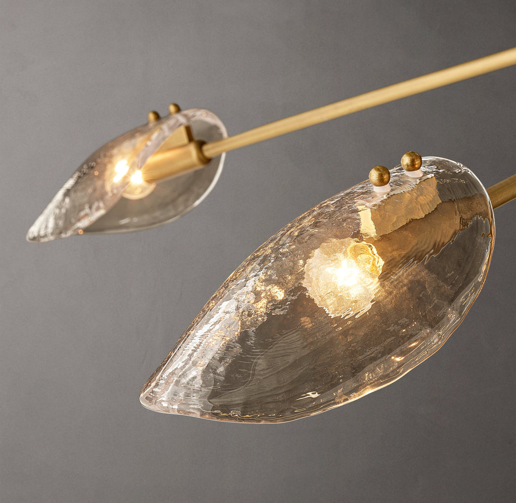 Heritage Shell Smoke Glass Linear Chandelier – 72" — view 5