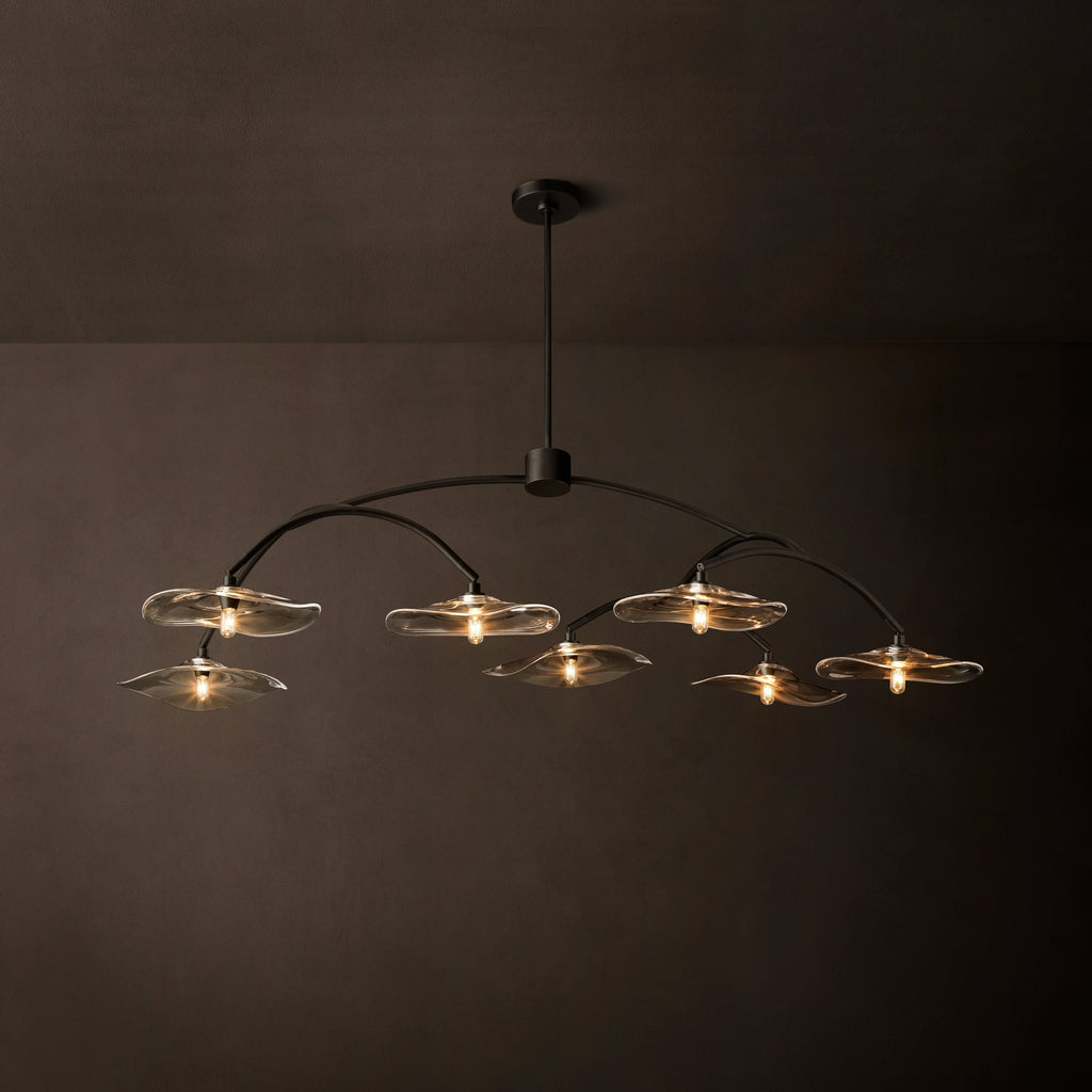 Signature Lily Clear Glass Round Chandelier – 54" — view 1