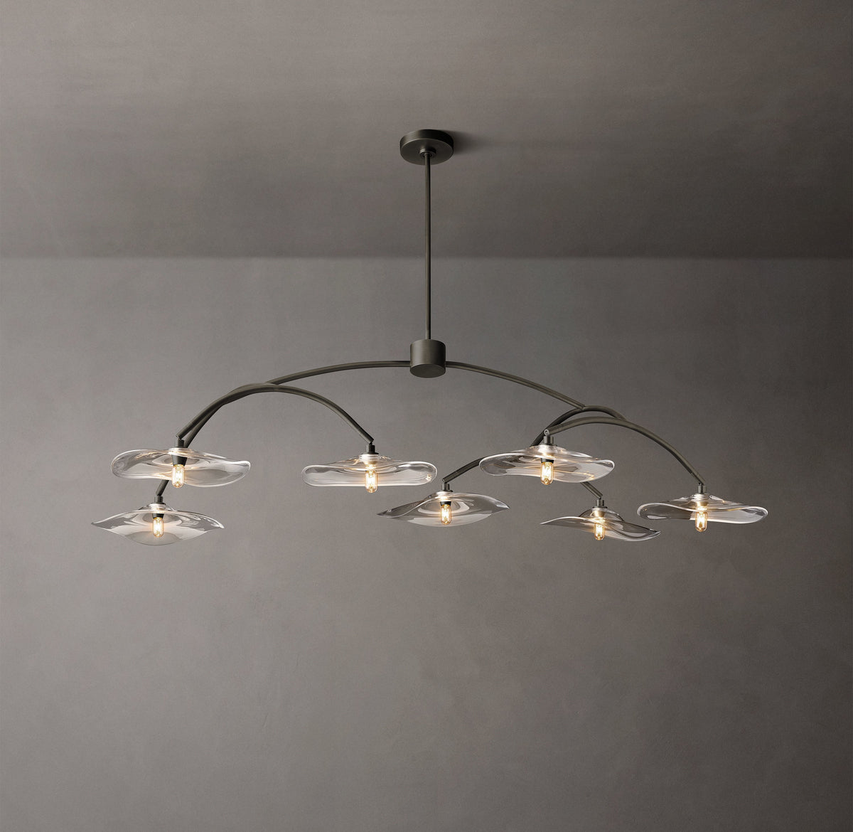 Signature Lily Clear Glass Round Chandelier – 54" — view 2