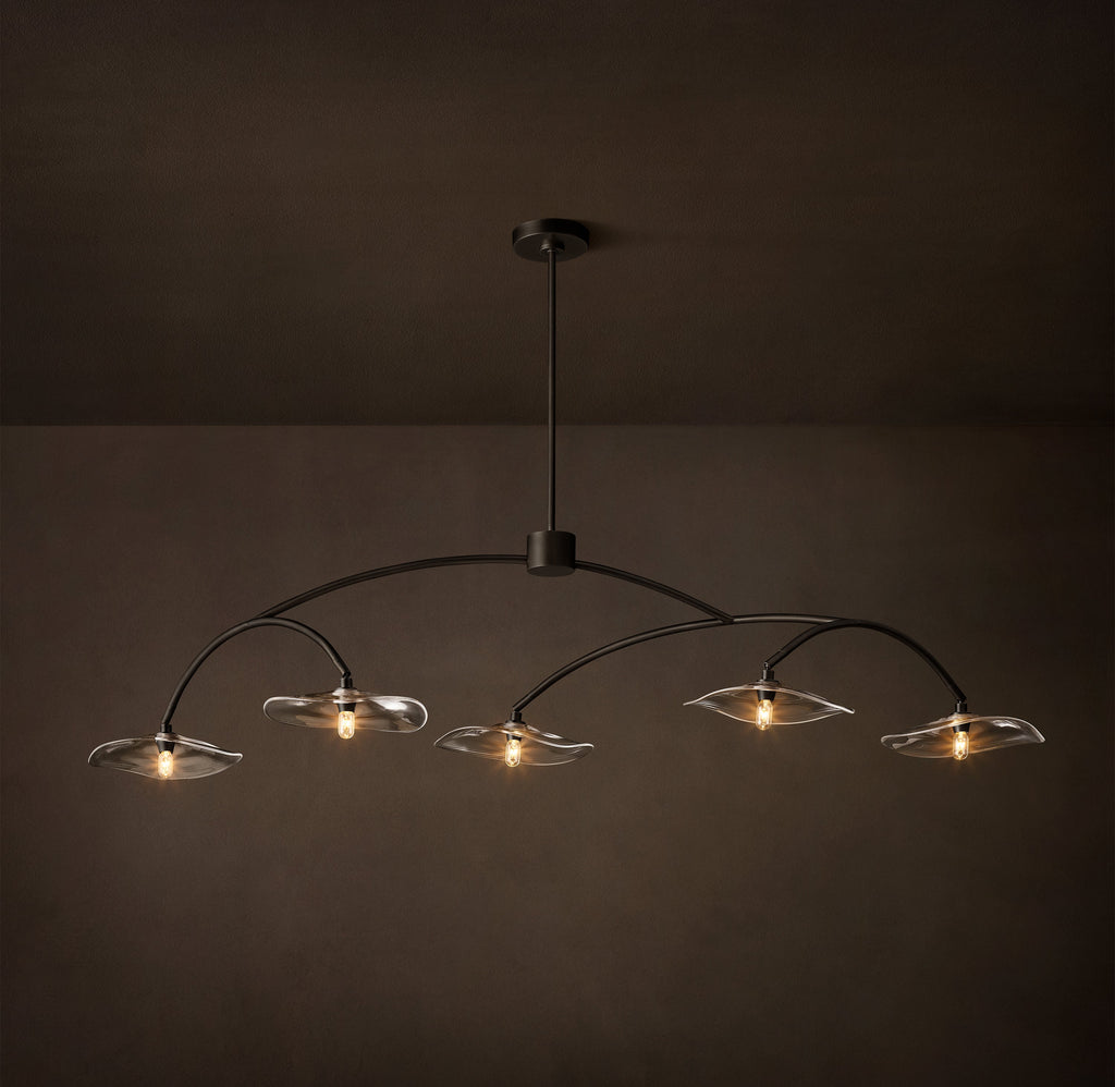 Signature Lily Clear Glass Linear Chandelier – 60" — view 1