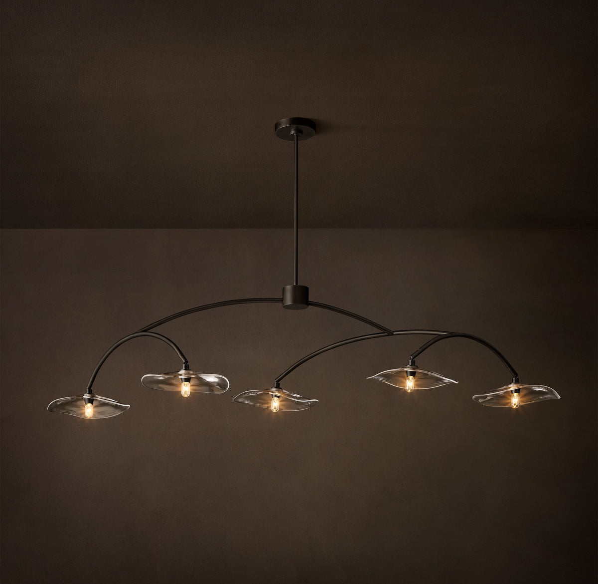 Signature Lily Clear Glass Linear Chandelier – 60" — view 1