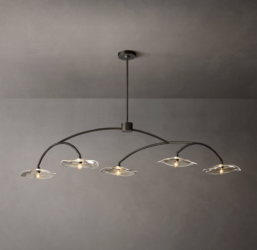 Signature Lily Clear Glass Linear Chandelier – 60" — view 2