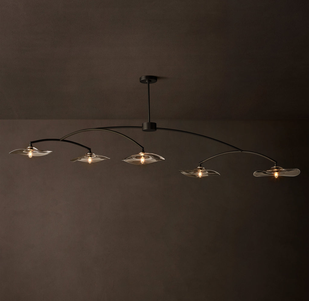 Signature Lily Clear Glass Linear Chandelier – 80" — view 1